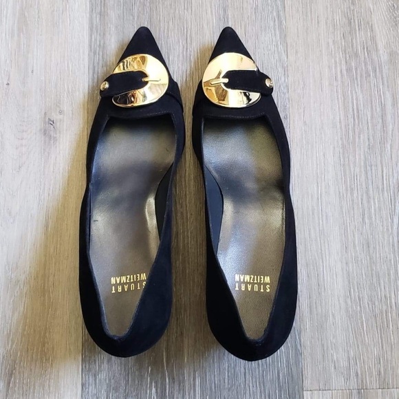 STUART WEITZMAN SUEDE BUCKLE SHOES - Picture 2 of 14